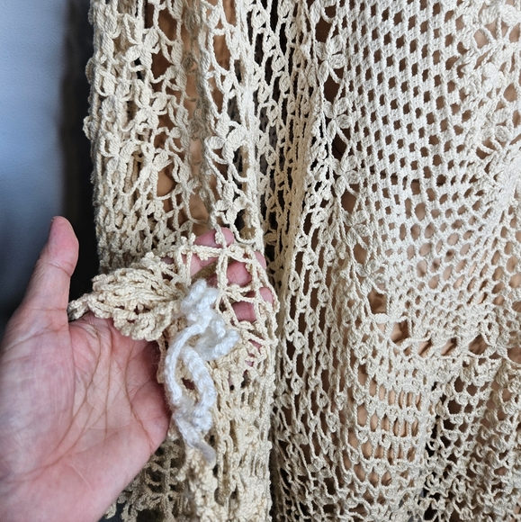 Handmade Long Knit Poncho Cover-Up Dress fits Sizes S-XXL - Picture 5 of 5